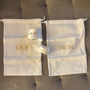 Dior shoe dust bags and ribbon